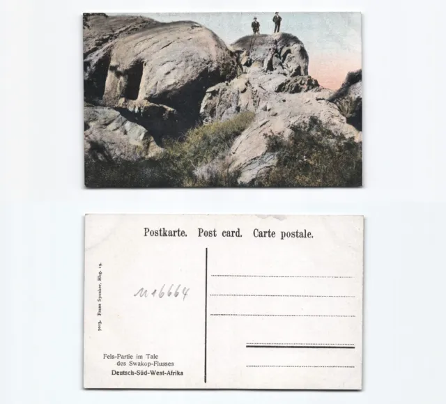 (n16664)   Ansichtskarte Felsen am Swakop Deutschsüdwestafrika, ungebraucht