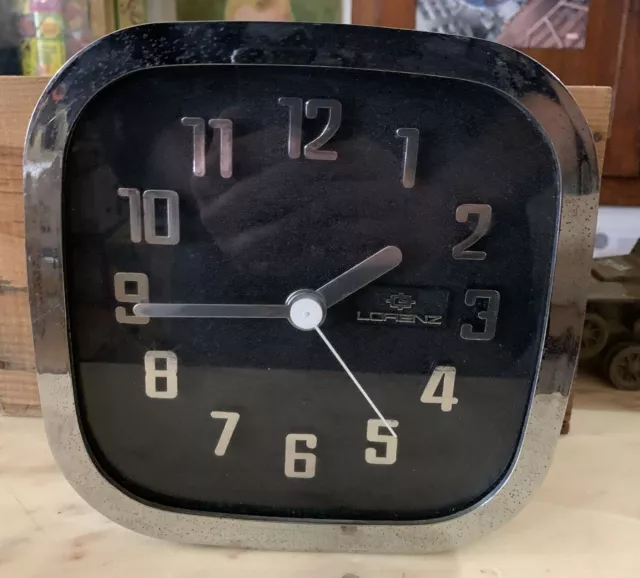 Vintage Orologio Da Parete Muro Lorenz 1977 20 Cm Cromato