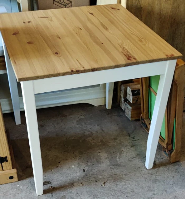 IKEA LERHAMN SQUARE Dining Table Solid Wood With White Legs RRP £150