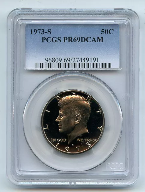 1973 S 50C Kennedy Half Dollar Proof PCGS PR69DCAM