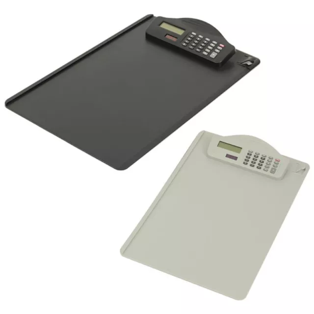 Plastic A4 Clipboard with Calculator Writing Pad File Folders Document Holder