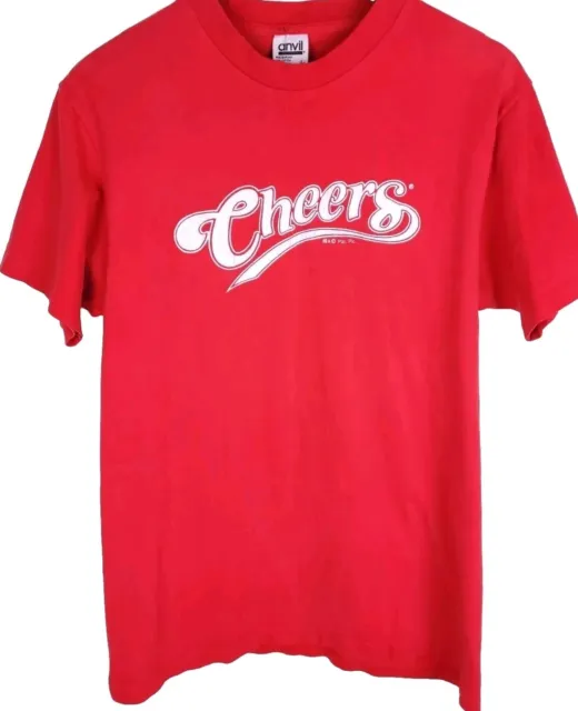 VINTAGE ANVIL &CHEERS& TV Show USA Red T-Shirt Short Sleeve - Size ...