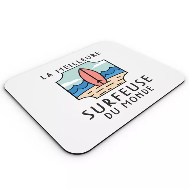 Tapis de Souris Idée Cadeau La Meilleure Surfeuse du Monde Surf Vacances Plage