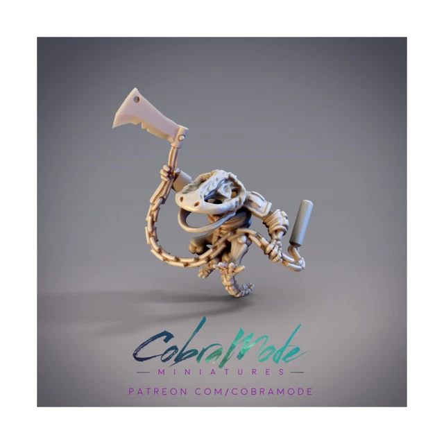 CobraMode Miniatures Fantasy Mini Hanzaki Skeleton (Kama) Pack New
