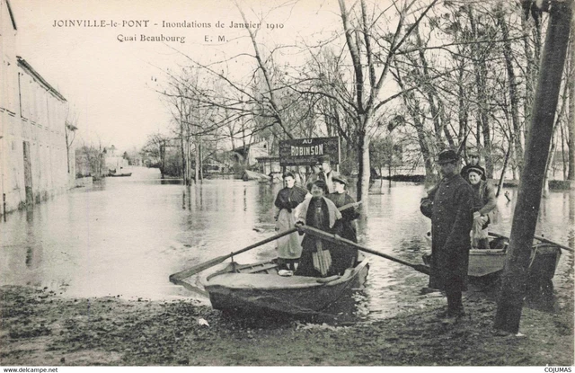 94 JOINVILLE LE PONT S05434 Inondations Janvier 1910 Quai Beaubourg Au Robinson