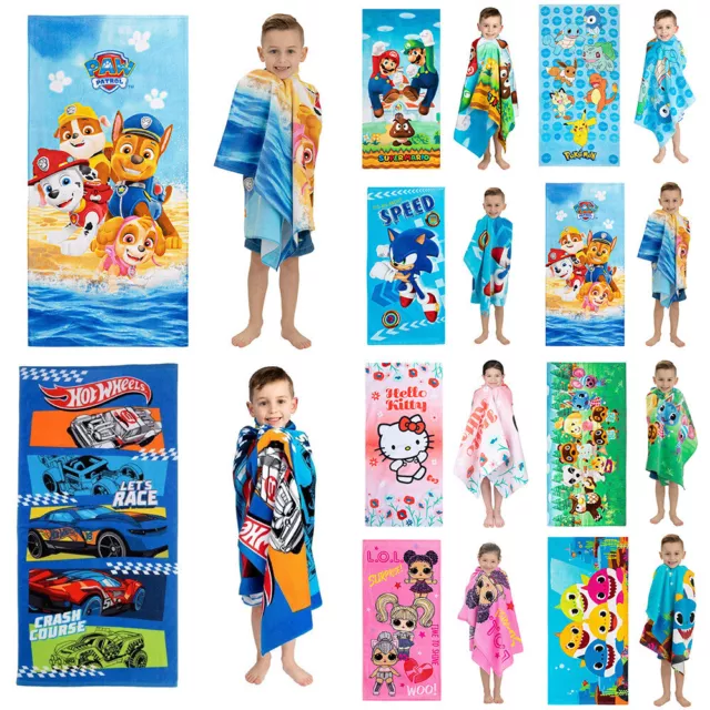 24x47" Cartoon Microfibre Swimming Towel Bath Beach for Toddler Kids Boys Girls