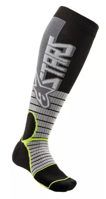 2020 Alpinestars Mx Pro Boot Socks Grey Yellow Flo Motocross Mx Enduro Cheap New