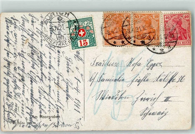 39367440 - Mischfrankatur Nachporto Schweiz 15 Rappen Am Moorgraben Serie