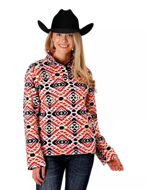 Roper Western Jacket Womens Fleece Print Gray 03-098-0250-6180 GY