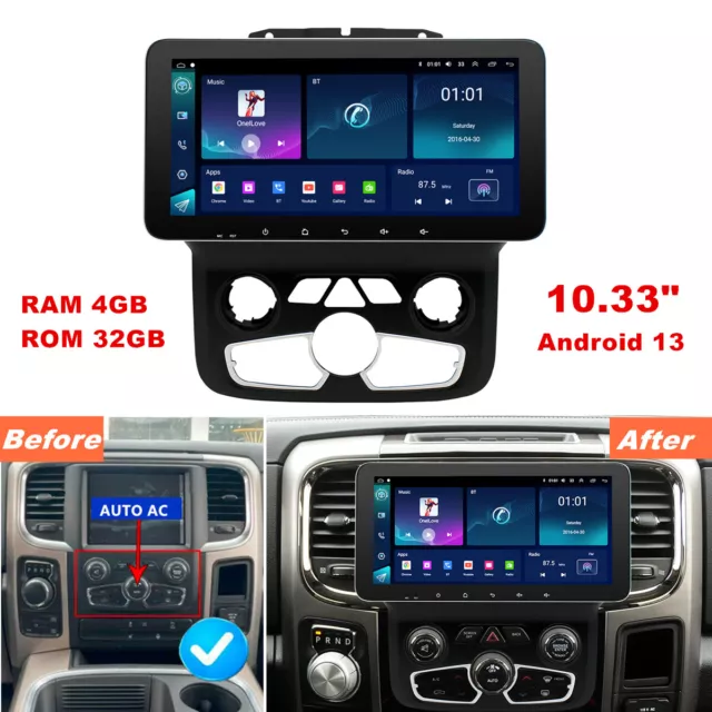 10.33'' For 13-18 Dodge RAM 1500-5500 Auto AC Carplay Stereo Radio GPS Head Unit