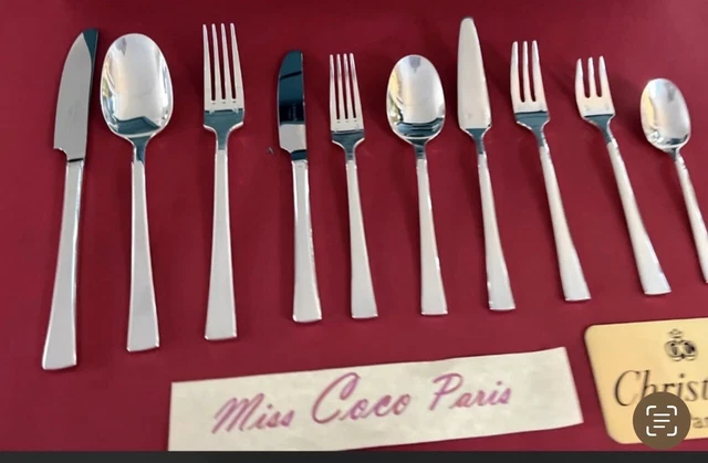 12 Cuillères de table métal argenté CHRISTOFLE modèle Concorde + housse