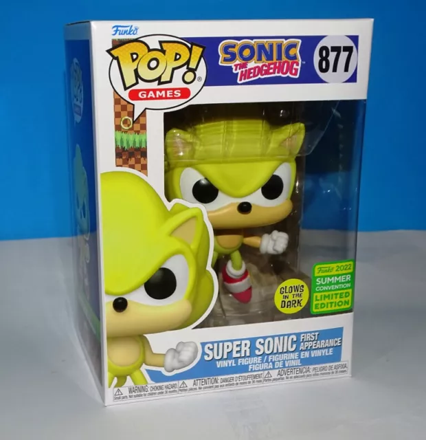 Funko Pop! Games Sonic the Hedgehog Super Sonic First Appearance GITD 2022  Summer Convention Exclusive Figure #877 - US