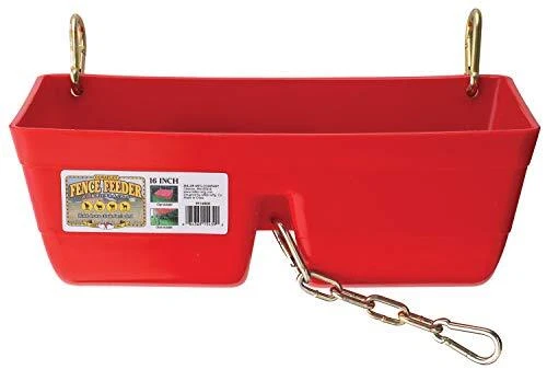 Plastic Fence Feeder with Clips Red - Little Giant - Heavy Duty Mountable Fee...