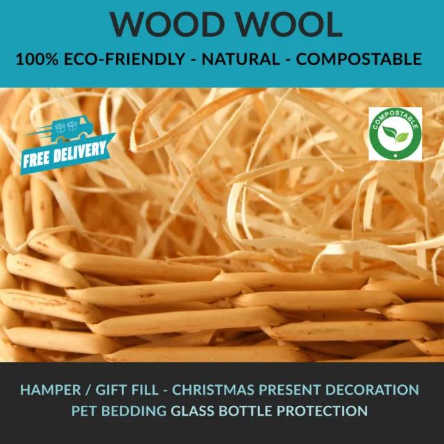 Luxury Dried WOOD WOOL Packaging Fill Filling Hamper Gift Basket WoodWool