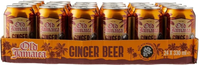 Old Jamaica Ginger Beer Soft Drinks 330 ml Pack of 24 Made with Authentic and...