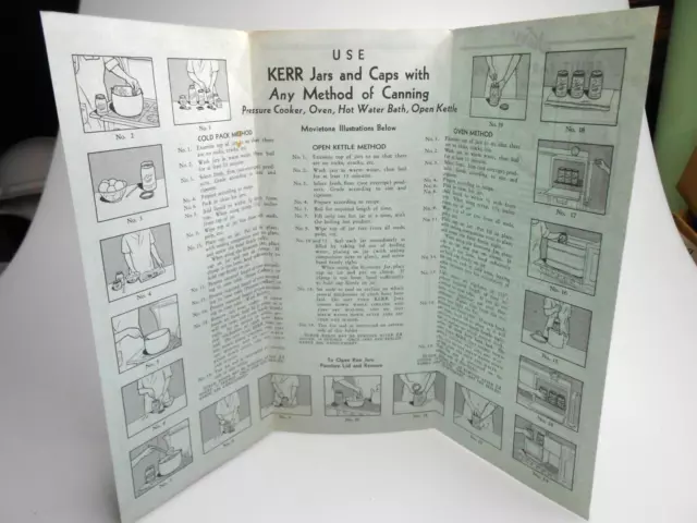 Vintage Brochure Kerr Fruit Jars Caps Sales Pamphlet Canning Steps Instructions