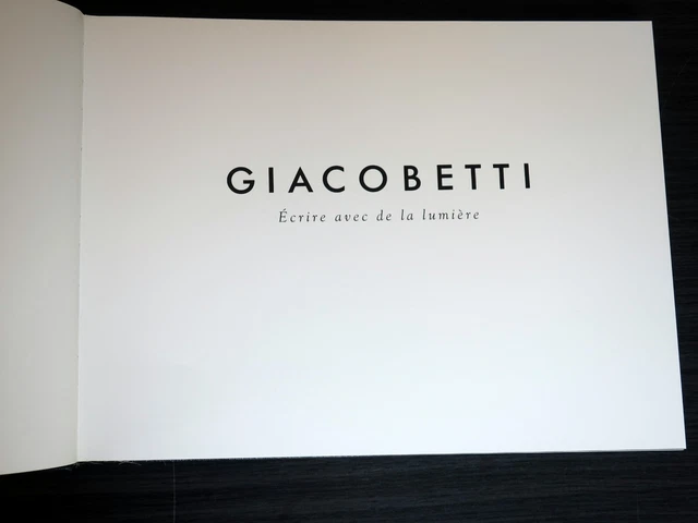 GIACOBETTI, ÉCRIRE AVEC la lumière EUR 20,00 - PicClick FR