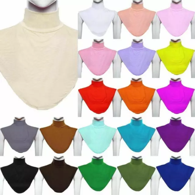 Women Solid Muslim Hijab Islamic Turtleneck Neck Cover Dickey Collar Soft Shawls