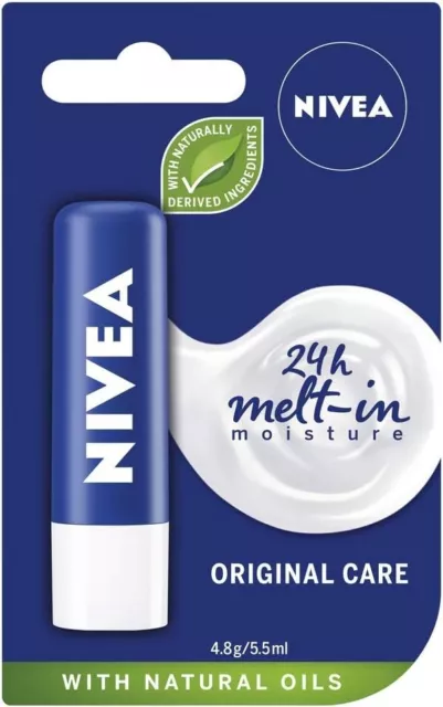 NIVEA Lip Balm Original Care 4.8g-Protective Lip Lip Balm for 24h