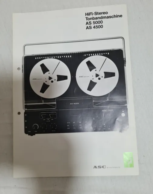 ASC Electronic HiFi-Stereo Tonbandmaschine AS 5000, AS 4500 - Prospekt