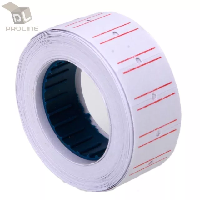 10 Rolls 5000Pcs White Red Line Tags Labels Refill MX-5500 Gun Price Sticker 2