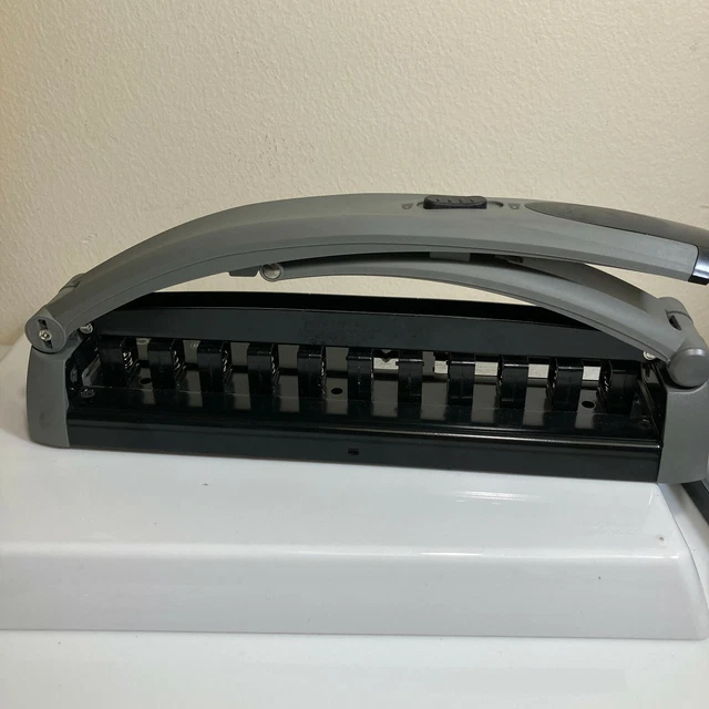 STAPLES ARC DESKTOP Paper Hole Punch Black Gray 8 Sheet Capacity Letter