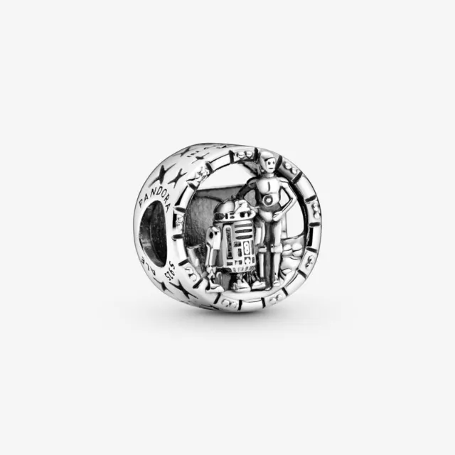 New 100% Genuine Pandora x Star Wars C-3PO and R2-D2 Openwork Charm 799245C00.