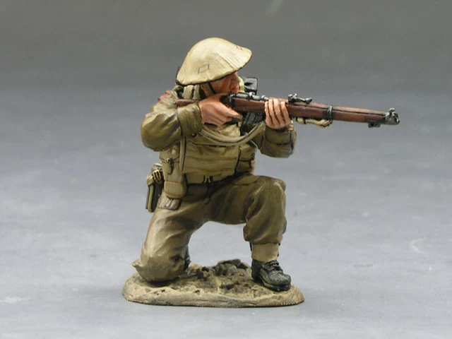 Figurine King & Country USN027 – Marin à Genoux Tirant Au Fusil, 54mm, Plomb Peint
