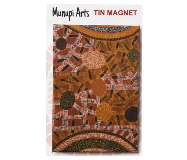 Munupi Aboriginal Art Tin Fridge Magnet - Kulama Design 3