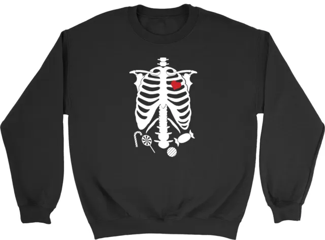 Felpa unisex corpo scheletrato di Halloween uomo donna donna maglione