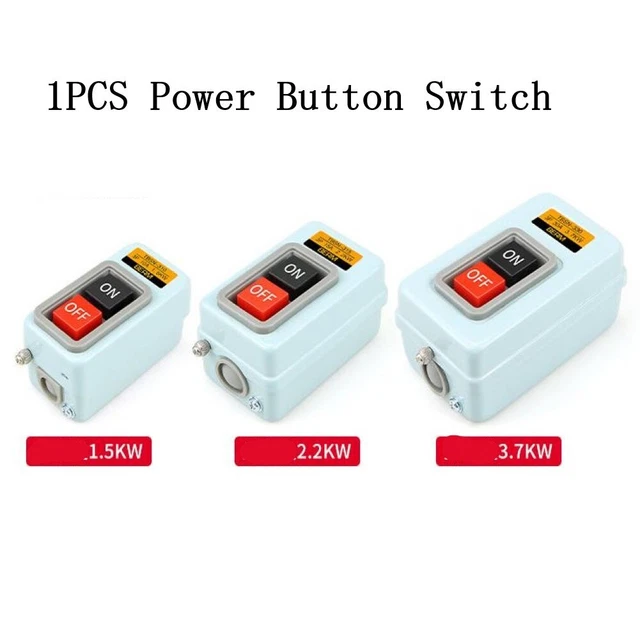 1*AC 220/380V PUSH-BUTTON Switch On/Off Switch,3-Phase Self-locking ...