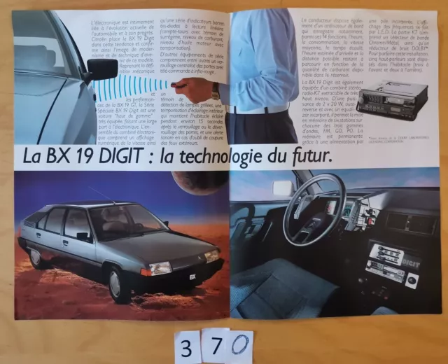 CITROEN BX 19 DIGIT Série spéciale Prospectus 6 pages Français 09/1985 AM 1986 2