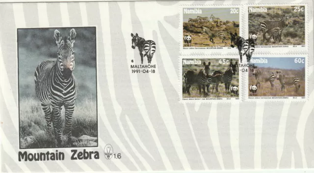 1991 Namibia FDC cover Mountain Zebra