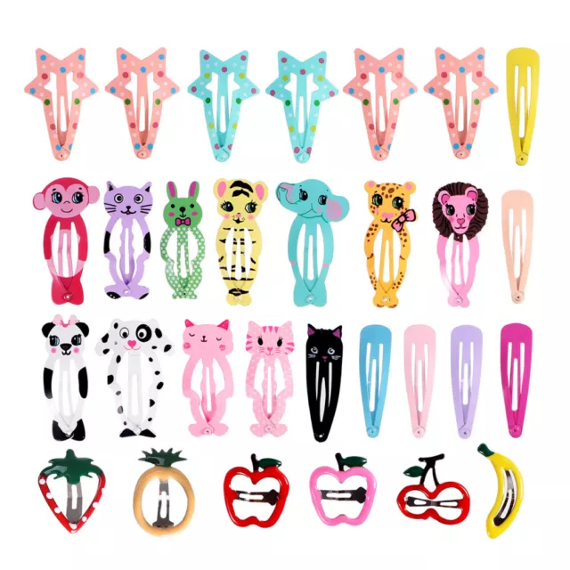 Cute Cartoon Hair Clips - Set of 30, Perfect for Girls