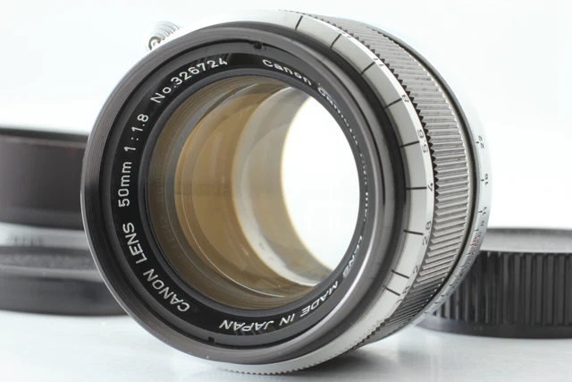[Near MINT w/ Hood & Sample Pic]  CANON LENS 50mm f/1.8 L39 LTM Leica From JAPAN