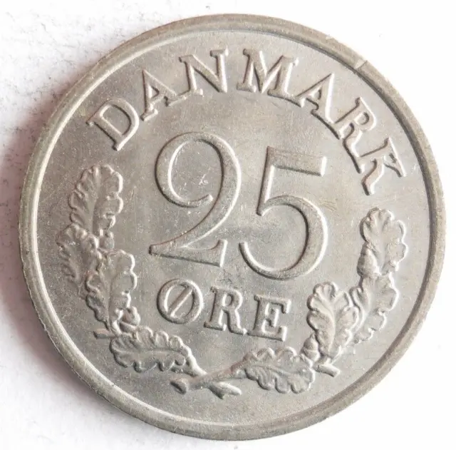 1961 DENMARK 25 ORE - Excellent Coin - FREE SHIP - Bin #103