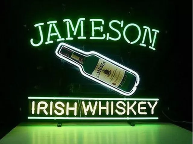 US STOCK 20"x16" Jameson Irish Whiskey Shamrock Bottle Neon Sign Light Lamp
