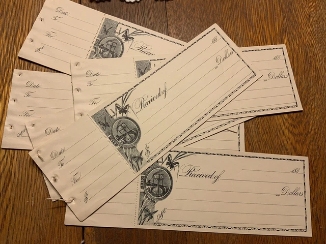 1800 Antique Blank Receipts