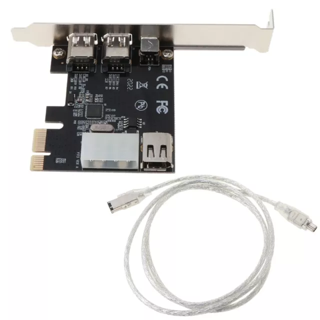 PCIe x1 3 Ports 1394A Firewire Expansion Card, PCI E (1X) to External IEEE 1394