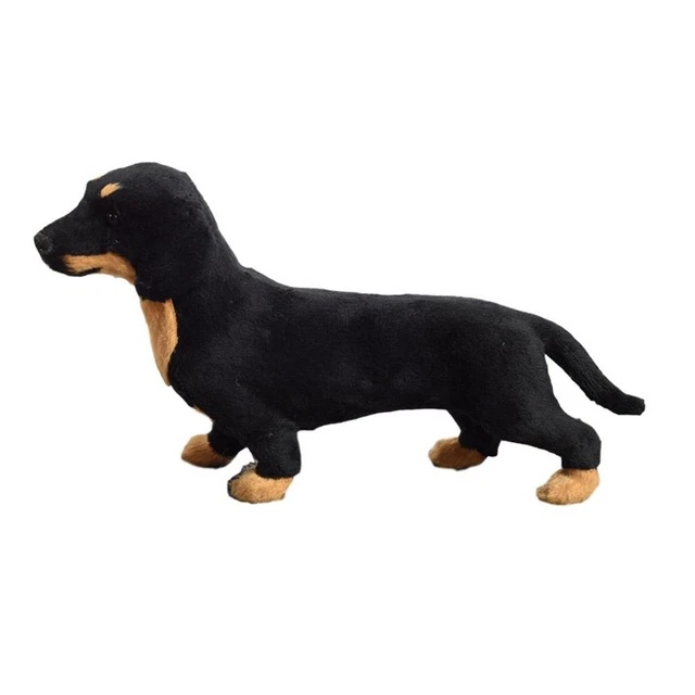 SIMULATION DACHSHUND DOG Toy Polyethylene&furs Black Dog Doll Gift £6.