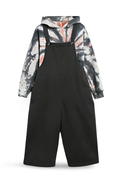 NEXT Abito Ragazza Felpa con Felpa Tie Dye Grigia Rilassata Età 9 Anni Inverno