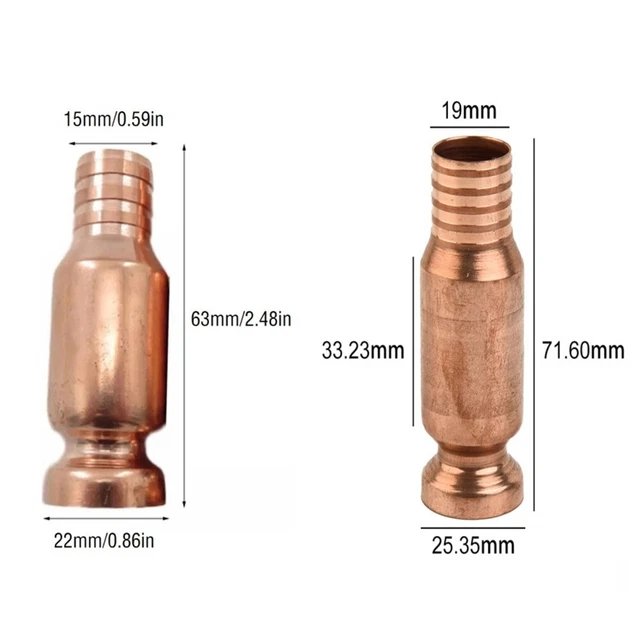 Lot De 2 Raccords De Siphon En Cuivre Auto-amorçants - Pour Eau, Carburant, Peinture - Taille 15mm Et 19mm