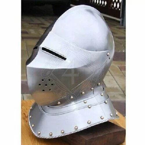 Réplica de casco de armadura cerrada de torneo medieval 18GA SCA LARP