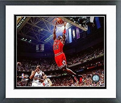 Michael Jordan Chicago Bulls NBA Action Photo (Size: 12.5" x 15.5") Framed