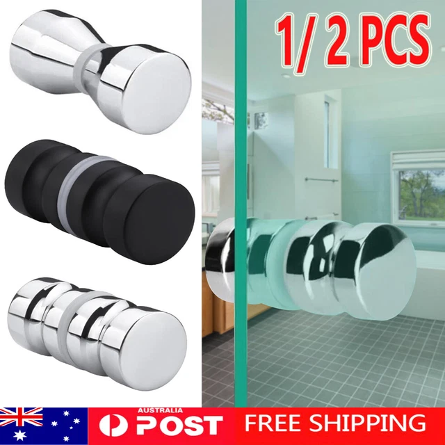 ALUMINUM ALLOY BACK-TO-BACK Glass Door Knob Puller Push Handle Bathroom ...