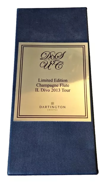 Ultra Rare Dartington Crystal Limited Edition IL Divo 2013 Tour Champagne Flute