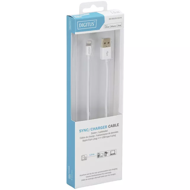Digitus Apple iPad/iPhone/iPod Anschlusskabel [1x USB, USB 2.0 Stecker A - 1x...