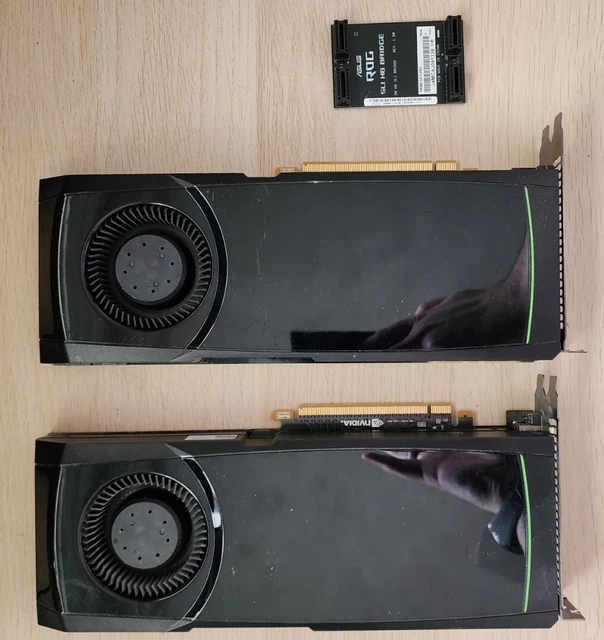 QTY 2 - Nvidia GeForce GTX 580 1.50GB W/ SLI BRIDGE cable QTY 2 - Nvidia GeForce GTX 580 1.50GB W/ SLI BRIDGE cable