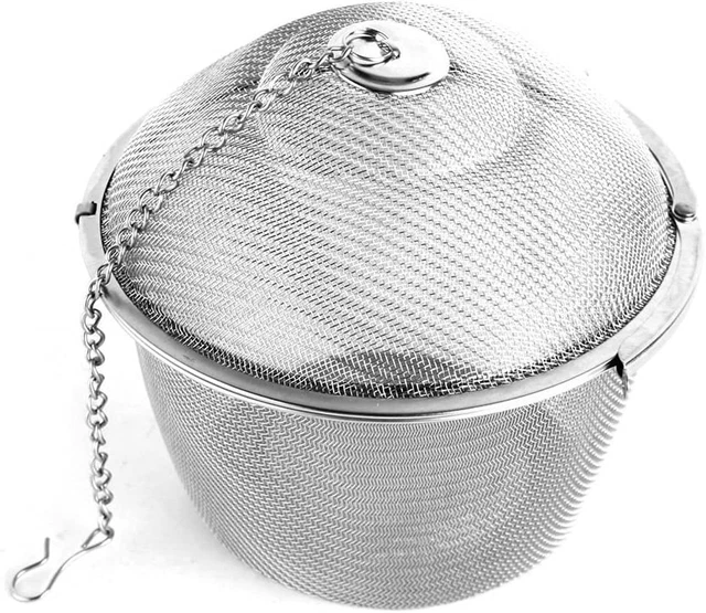 EXTRA LARGE STAINLESS Steel Twist Lock Mesh Tea Ball Tea Strainer