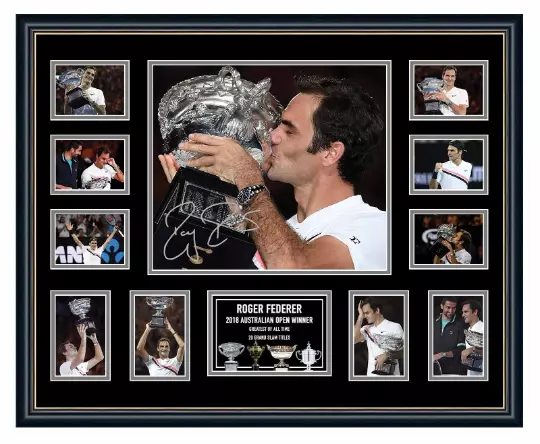 Roger Federer 2018 Australian Open Signed Limited Edition Framed Memorabilia